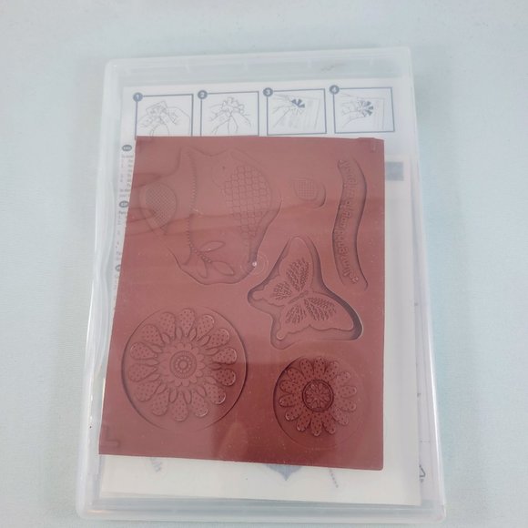 Polka Dot Pieces Rubber Cling Stamps Stampin’ Up Bird Butterfly Flower Crafts - Picture 4 of 7
